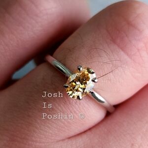 1CTW Champagne Moissanite Solitaire Ring In Sterling Silver